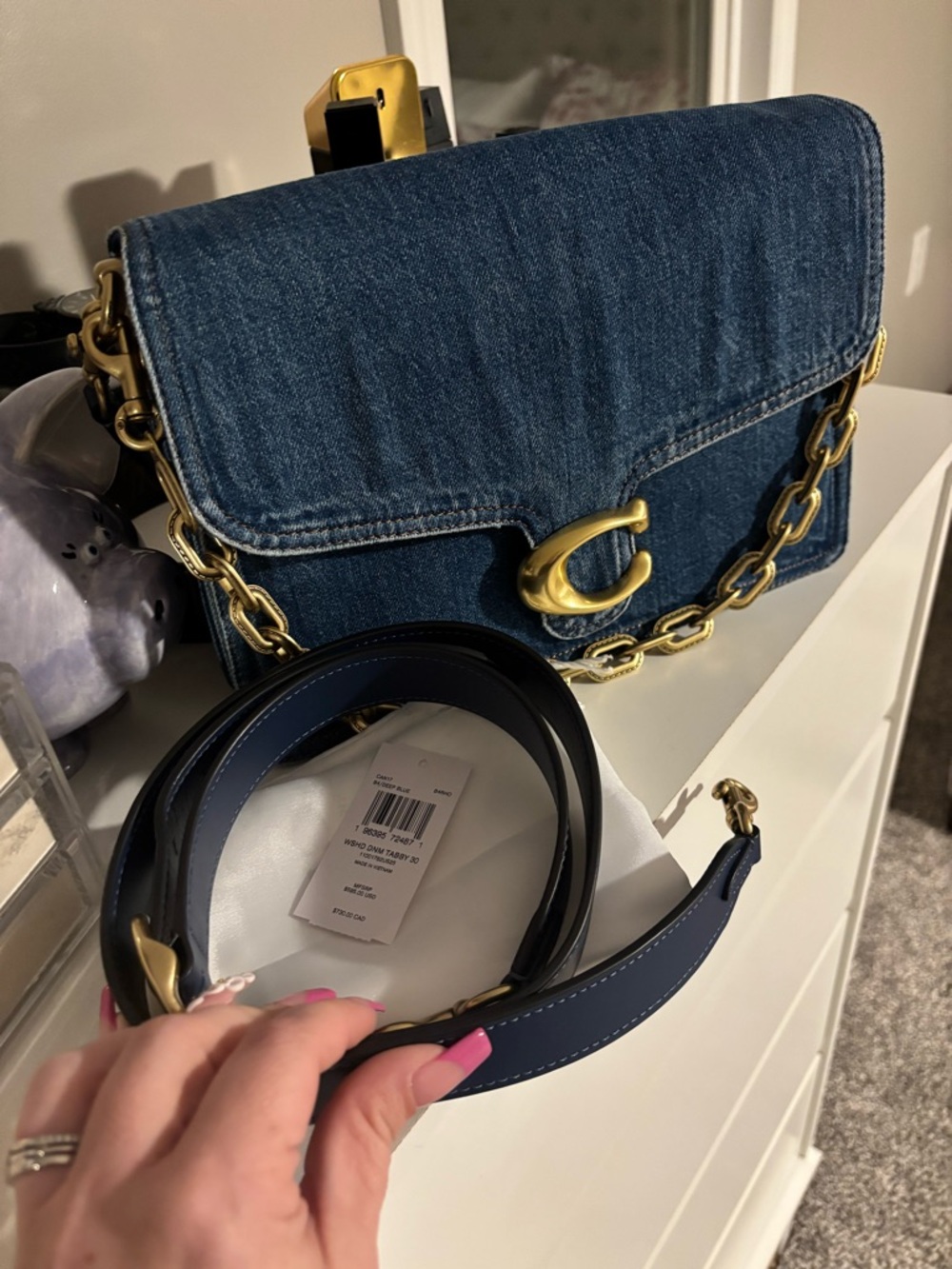 Coach Denim Chain Tabby 30 NWT!!